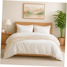 Microfiber Duvet Cover Set Comforter Cover Soft Bedding Set for Size Twin White