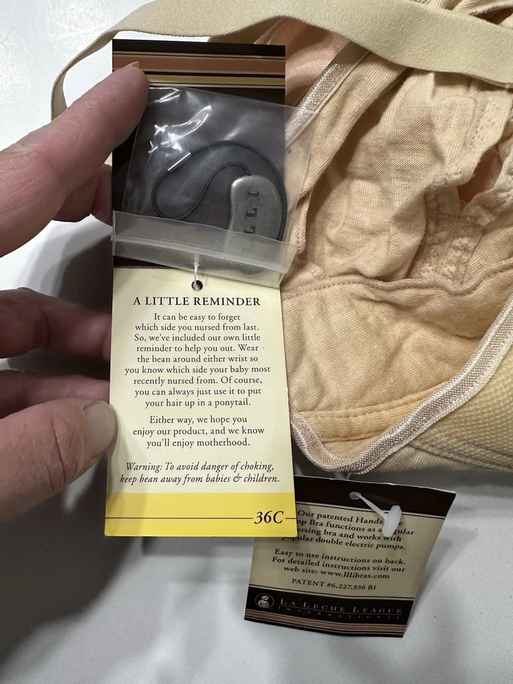 Sujetador La Leche League Mujer Enfermería Maternidad Nude Beige 36C Nuevo con Etiquetas Foto 4 de 4