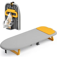 Tabletop Ironing Board, Small Ironing Board with Iron Holder, Foldable Mini I...