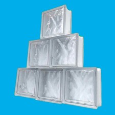 Wavy Glass Brick/Block 190mm (7.5") x 190 x 80 Architectural Privacy Wall Square