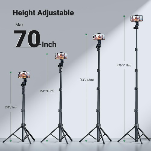 UGREEN iPhone Tripod Stand Filming 70”/1.8m Tall Selfie Stick Bluetooth Remote - Picture 3 of 5