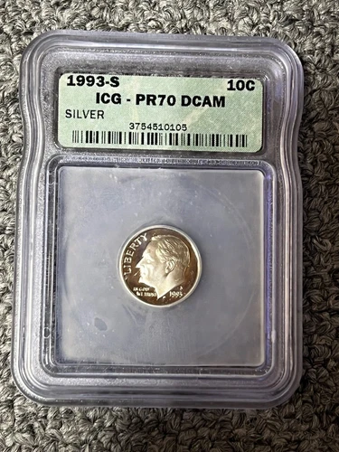 1993-S  SILVER Roosevelt Dime ICG PR70 DCAM