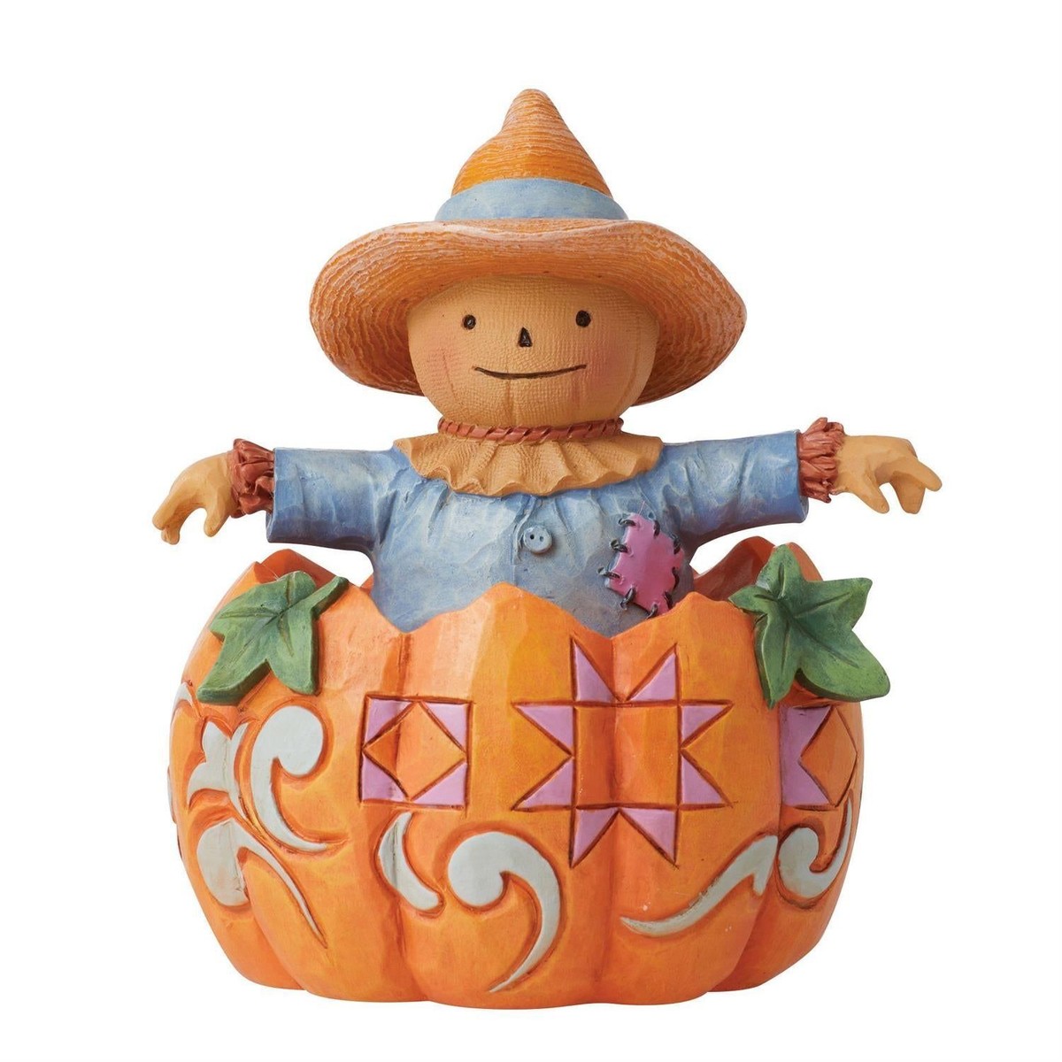 Jim Shore Heartwood Creek Pumpkin and Scarecrow Miniature Figurine