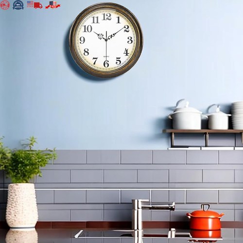 Wall Clock Battery Operated Silent Non-Ticking Vintage Wall Clocks for Kitchen, - Picture 7 of 8