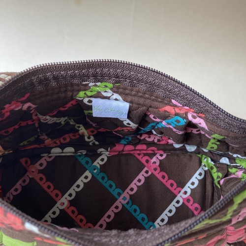 Vera Bradley Frannie Bag Lola Crossbody Shoulder Flower Print Brown Small EUC - Picture 4 of 4