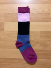 New Girls Size L Shoe Size 9-2 Colorblock Knee High Socks
