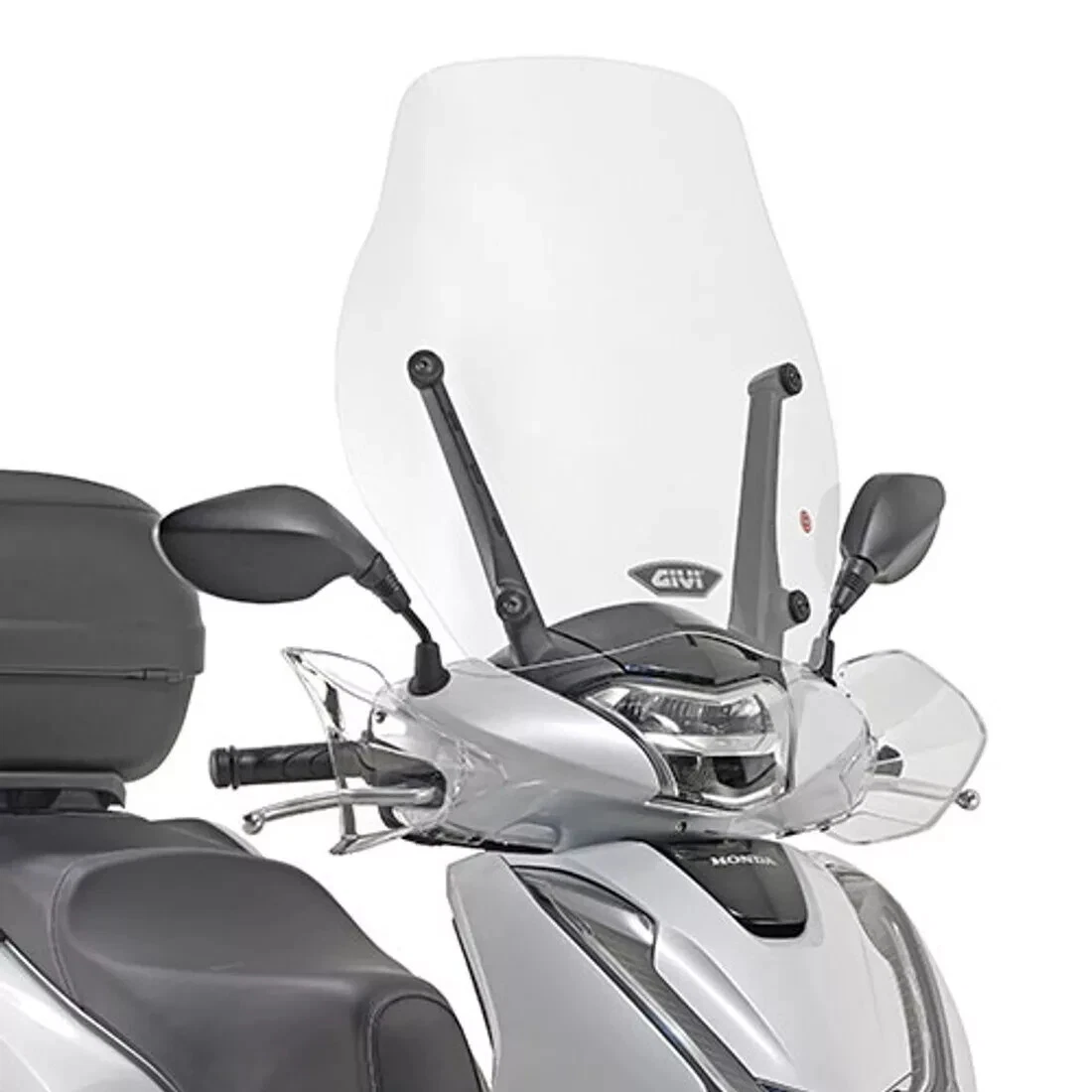 Uzman Parabrezza Universale Per Scooter 50cc, Moto E Quad, Trasparente, Dimensioni 48x49 Cm, Con Kit Di Montaggio