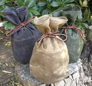 leather and canvas bushcraft bolsa