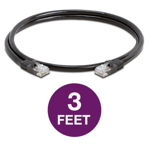 5PCS Cat5e Network Cable 1.5-15ft Ethernet LAN Cord for Gaming & Streaming Black - Picture 10 of 11