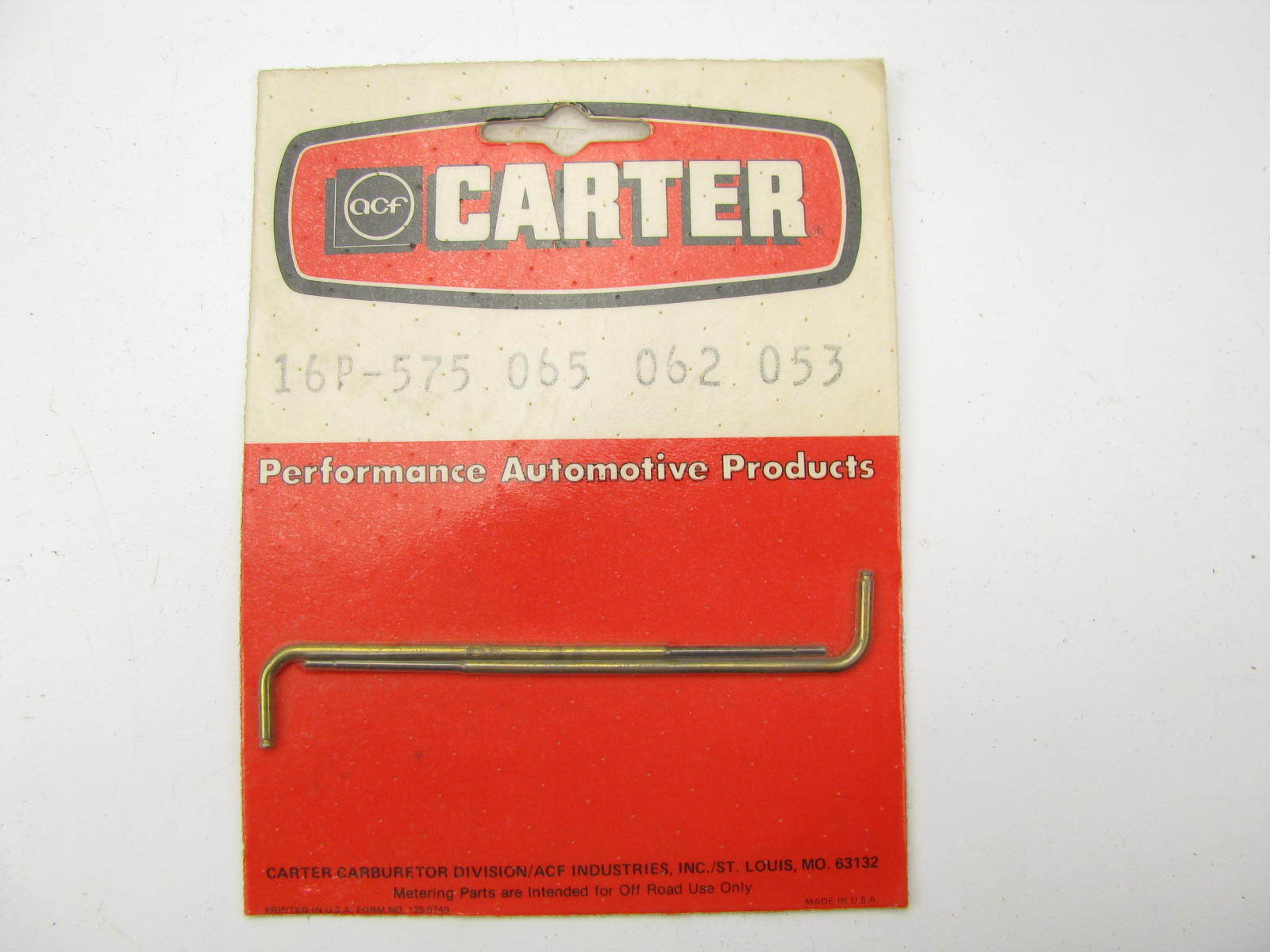 Carter 16P575 AFB Carburetor Metering Rods .065 X .062 X .053 eBay