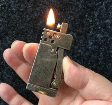 Vintage Retro Flint Oil Kerosene Metal Cigarette Lighter Easy Side Ignition