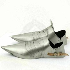 Medieval Knight Steel Pair Sabatons with Open Heel Foot Plate Armour Costume