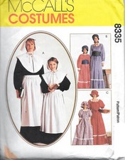 OOP McCalls 8335 Halloween Pilgrim Prairie Colonial Pattern Misses Size 12 -14