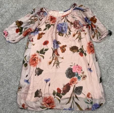 Bellambia Dress Womens Large Pink Floral Ethereal Flowy Feminine Fairy Italy