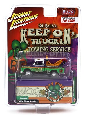 2022 Johnny Lightning *RAT FINK* 1966 Chevy Pickup Wrecker MiJo