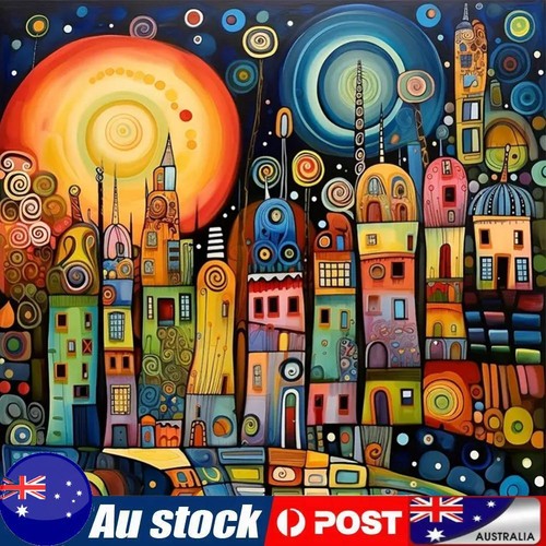 5D DIY Full Round Drill Diamond Painting Colorful House Home Decor Art ...