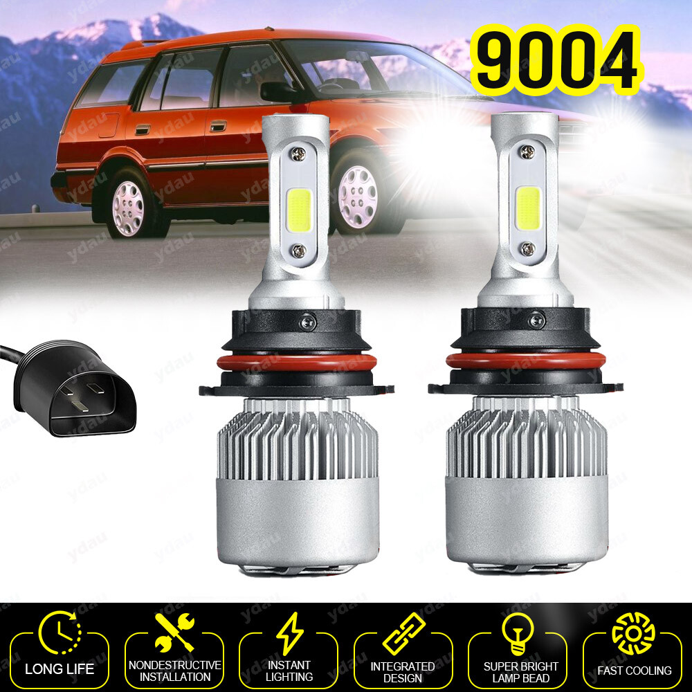 2-Piece 6000K LED Headlight Bulbs – 9004 High/Low Beam – Fits Toyota Corolla 1986–1992