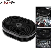 For 5-1/8" Carburetors Demon BK 12"Oval Full Finned Air Cleaner Washable Filter