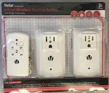Wireless Vivitar Remote Control System Indoor 100 Foot Range 2 Outlets NEW