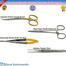 LaGrange Scissor Mayo Hegar Needle Holder Forceps Castroviejo TC Dental Tools CE