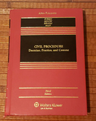 Aspen Publishers Civil Procedure  Doctrine Practice & Content 3rd Edition Law HC