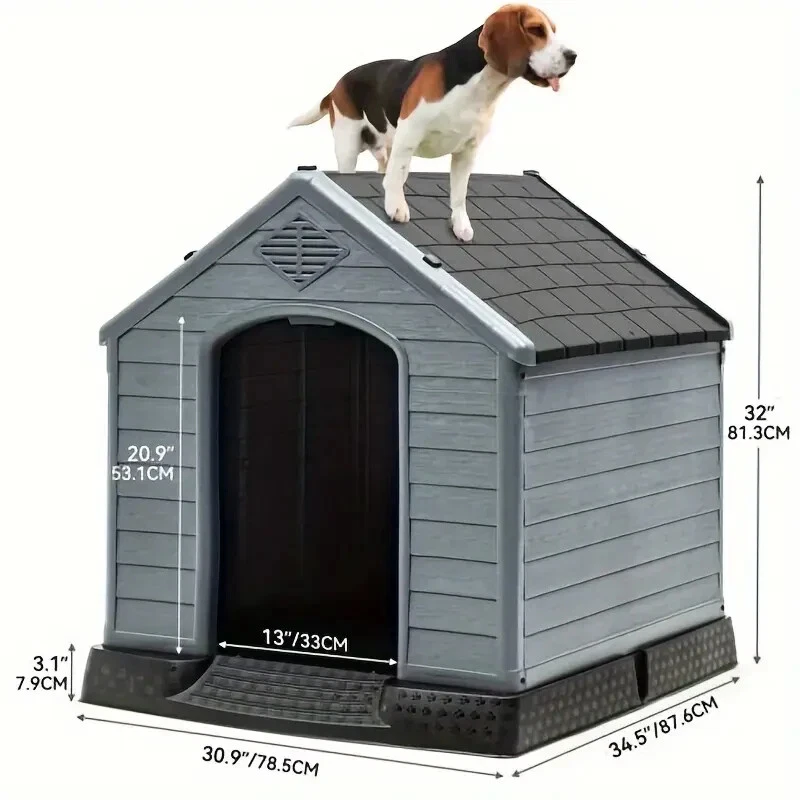 34. 5'' Large Durable Waterproof Plastic Dog House - Image 2 of 4