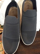 DUNES Memory Foam, Gray Knit Slip-On Shoes, Sz 9.5, Casper, Women's.