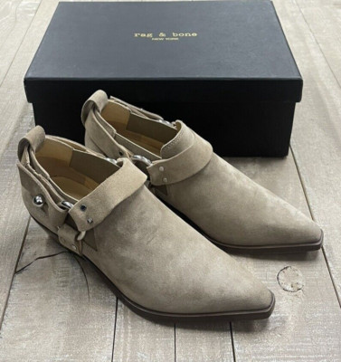 $495 Rag & Bone Westin Harness Leather Booties In Light Sand Sz: EU:40 US10