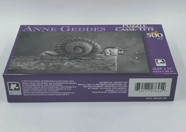 Rompecabezas Baby Caracol Blanco y Negro 500 Piezas 2015 Anne Geddes 18.25" X 11" NUEVO SELLADO Foto 3 de 4