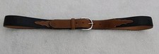 Justin Leather Belt Men's Size 46 Black & Brown Classic Western Made in USA