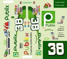 38 Travis Kavpil Publix Chevrolet 1/64th HO Scale Slot Car Decals