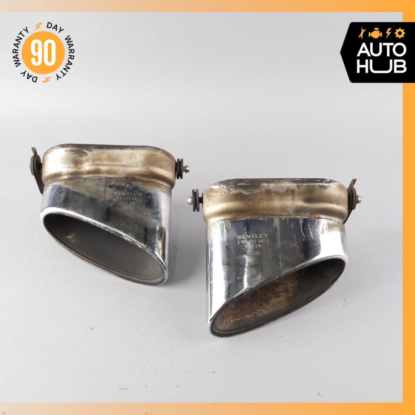 Bentley Continental GT GTC Exhaust Muffler Tips Left and Right Set OEM 65k