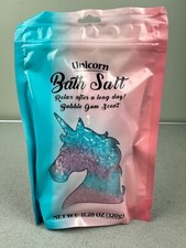 New Sealed Unicorn Bath Salts Bubble Gum Scented Pink Blue Spa --11.28oz READ