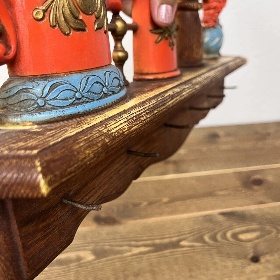 Estante decorativo vintage de plástico moldeado años 70 con ganchos decoración de pared Foto 3 de 4