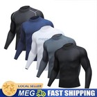 Men's Compression Shirt Long Sleeve Workout Gym Running Tops Cool Dry Base Layer