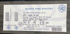 QPR v Leeds United Sky Bet Championship Ticket 7/8/16 (2016/2017)