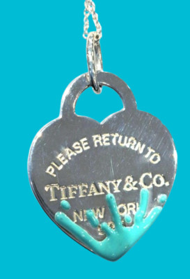 Tiffany & Co. Color Splash Herz Halskette Silber 925 41 cm Vintage Japan [gebraucht]