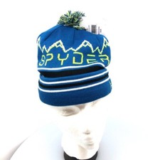 Spyder Icebox Pom Hat Boys Blue Multi Color One Size