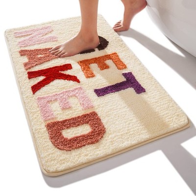 Get Naked Bath Mat Cute Bathroom Rugs Funny Non Slip Bathtub Decor Mats Super...