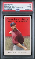 2004 TOPPS CRACKER JACK SWINGING #3 ALBERT PUJOLS PSA 9