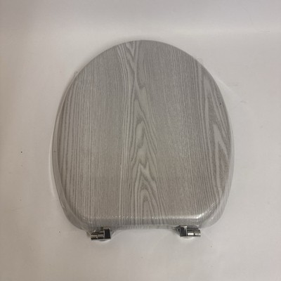 WC-Sitz Beldray grau Holzoptik einfache Montage robuste Scharniere pflegeleicht