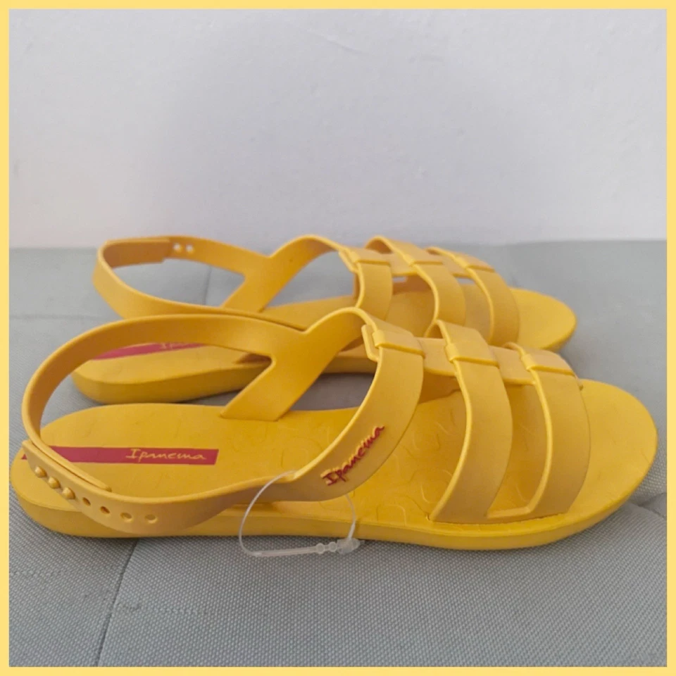 NOVO IPANEMA Sandália Feminina Slingback Gladiador Laranja 8 EUA Ajustável - Imagem 4 de 4