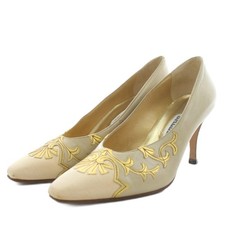 BALLY Ladies Pumps 7.5 Beige Leather Vintage Condition B