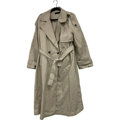 Zara Womens Trench Coat Jacket L Large Beige Belt Double Breasted 8372/059 NWoT