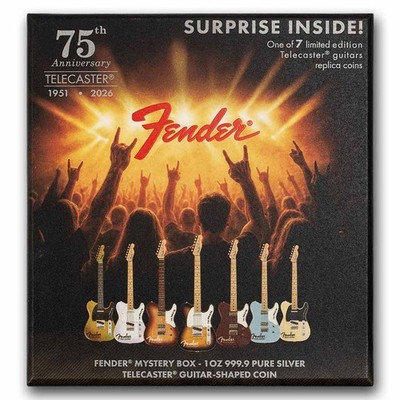 2026 1 oz Silver Fender® Telecaster 75th Anniversary Blind Box | eBay