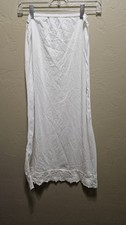 Vintage White Nylon Half Slip Lace Hem Women s Medium Underskirt