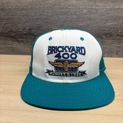Vintage Brickyard 400 Hat Cap Snap Back Green White Indianapolis Busch Beer 1995