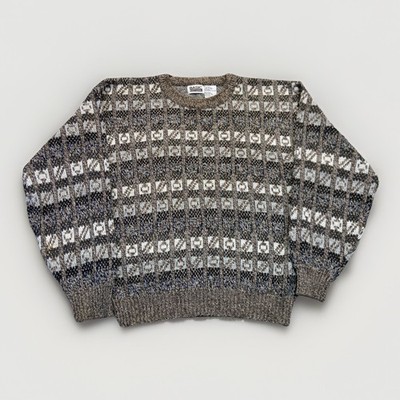 Basic Editions Sweater Mens M Knit Crewneck 90s Acrylic Vintage