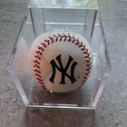 New York Yankees Baseball 3 Unknown Autographs With Plastic Case S2