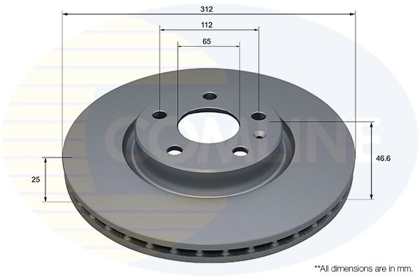 Brake Disc Front Internally Vented Fits MG MG GS MG HS COMLINE ADC5206V